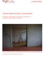 Billede af forsiden på publikationen: rum i faldefærdig lejlighed med stige og spand