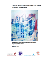 Billede af forsiden på rapporten: akvarelmaleri af bygninger i blålige nuancer, sort tekst på hvid baggrund
